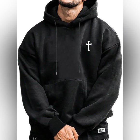 Soly Hux Other - Soly Hux Black Hoodie with Cross Design